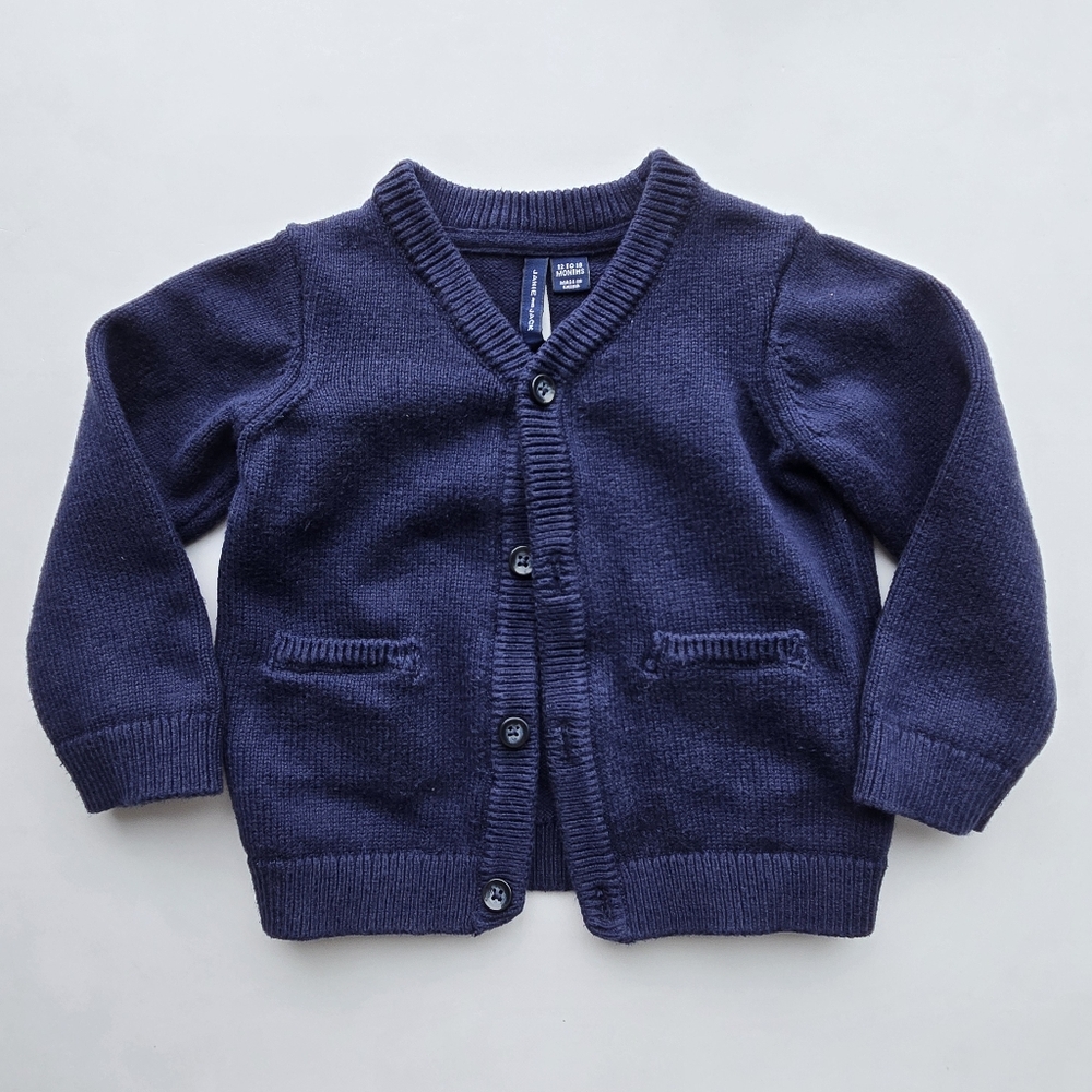 Janie and Jack Classic Navy Cardigan 12-18M